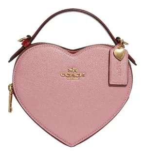 Bolsa Coach Corazón De Mujer Envío Gratis Color Im/True Pink Multi Color de la correa de hombro Dorado/Rojo Diseño de la tela Liso