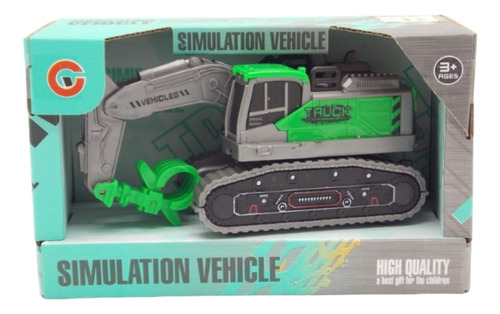 Autito Tractor De Construcción Juguete Infantil X3 Unidades Color Verde Personaje Auto