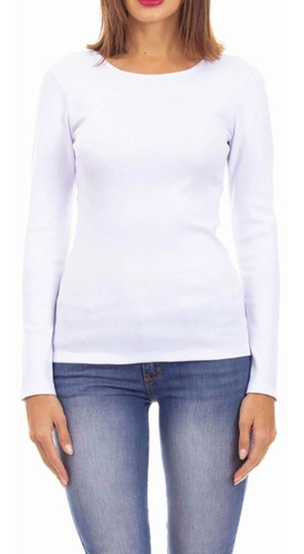 Camiseta Cotton Rib Lady Genny Talla L Color Blanco K-725