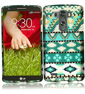 Funda Con Tapa, LG G3, Verde Menta Aztec