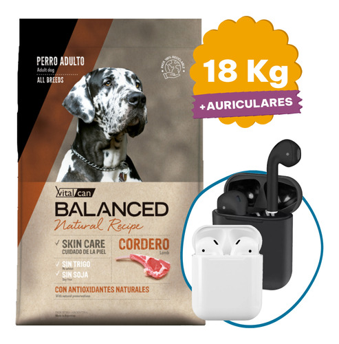 Comida Perro Vitalcan Balanced Cordero 18 Kg + Envío