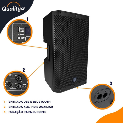 Caixa Som Amplificada Soundvoice Orion 15a 500w Rms C/ Dsp