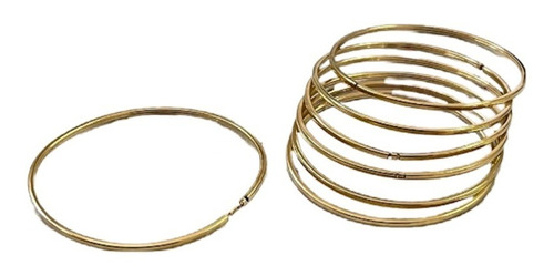 Brazalete Liso Con Broche En Chapa De Oro 18k Bisutería 1pz