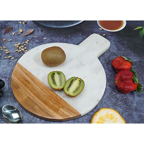 Tabla De Cortar De Madera Y Mármol Forma De Círculo...