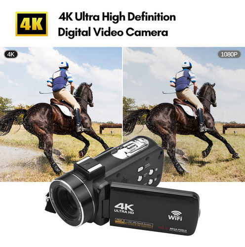 Cámara De Vídeo Digital 4k Wifi Videocámara Grabadora Dv