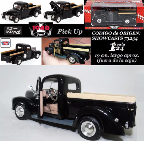 Ford Pick Up Año 1940 Escala 1:24 Caja *motormax *nuevo*