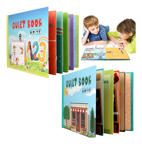 2 Piezas De Libros Interactivos Montessori, Libros Silencios
