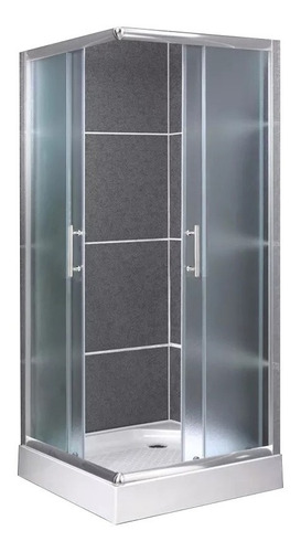 Box Ducha Cabina 90x90 Recto Esmerilado 6mm C/ Receptaculo