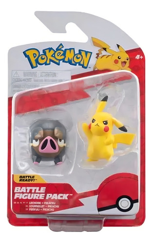 2 Figuras De Batalla Pikachu Y Lechonk Pokemon Coleccion