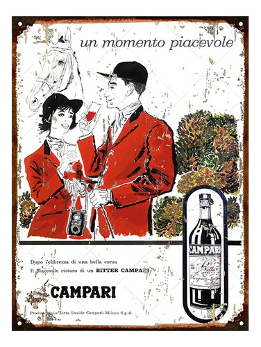 Carteles De Chapa Vintage Aperitivo Campari No Es Vinilo
