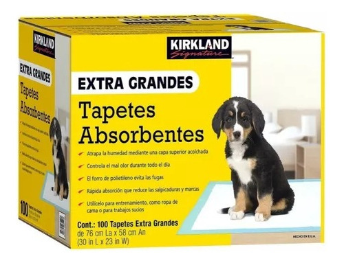 Tapete Absorbente Entrenadores Cachorros Kirkland 100 Piezas