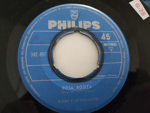 Vinilo Single De Piero Y Su Conjunto Rosa Rosita (g28