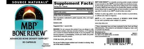 Source Naturals Mbp Bone Renew Proteína De Leche Para De 30