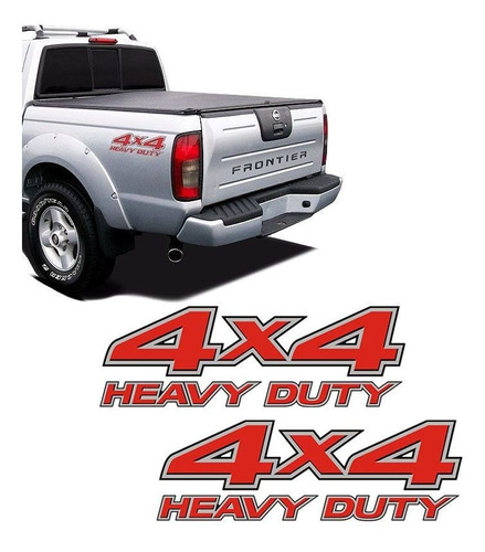 Par De Adesivos 4x4 Heavy Duty Nissan Frontier Até 2008