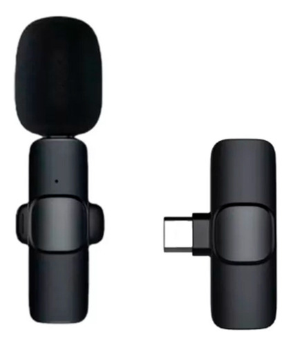 Micrófono Corbatero Inalámbrico Usb-c Celular Stream Videos Negro