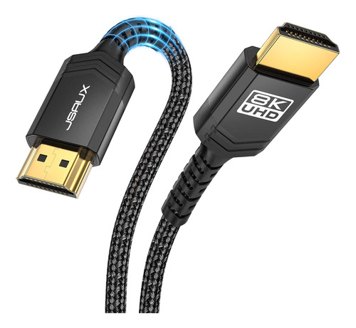 Cable Hdmi Jsaux, Largo De 10 M, 48 Gbps, 8k, Negro