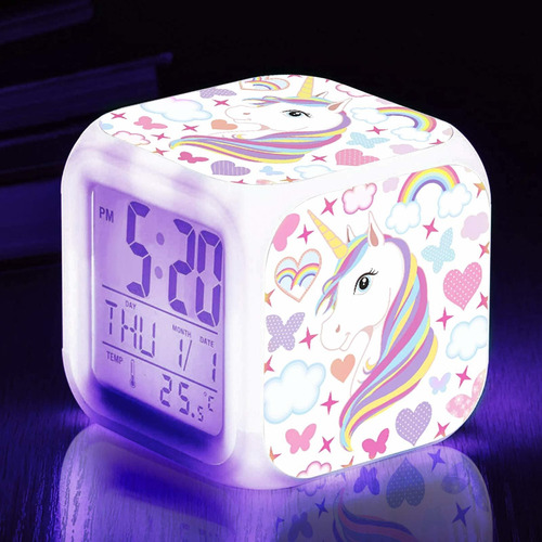 Touch Reloj Despertador Para Niñs Luz Nocturna Unicornio