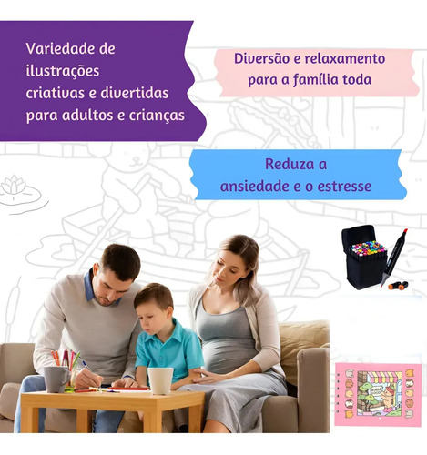 Set De Libros Para Colorear Con 48 Rotuladores De Colores