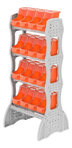 Plast Pet display dispenser pdv check stand 16 potes cor laranja