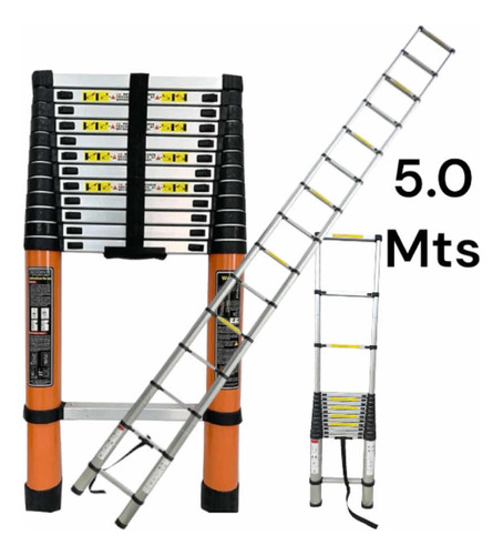 Escalera Telescópica Extensible 5.0 Metros 150 Kg Carga