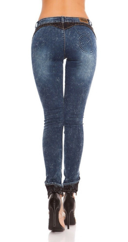 Koucla Skinny Jeans Push-up Acid Con Punta De Diamantes