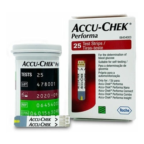 Accu-chek Tiras Reactivas Performa Medidor De Glucemia 25uni
