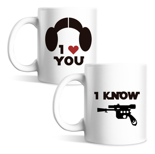 2 Tazas Personalizada Star Wars Pareja Amor Regalo Cerámica