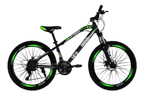 Mountain bike Monk INXSS  2020 R26 Único 21v frenos de disco mecánico cambios Shimano Tourney TZ color verde con pie de apoyo