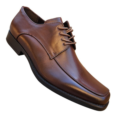 Zapato Formal De Vestir Con Cordon Adolecentes Café 3226