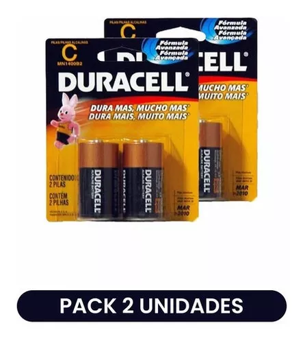 Pack de 2 pilas Medianas C - Duracell