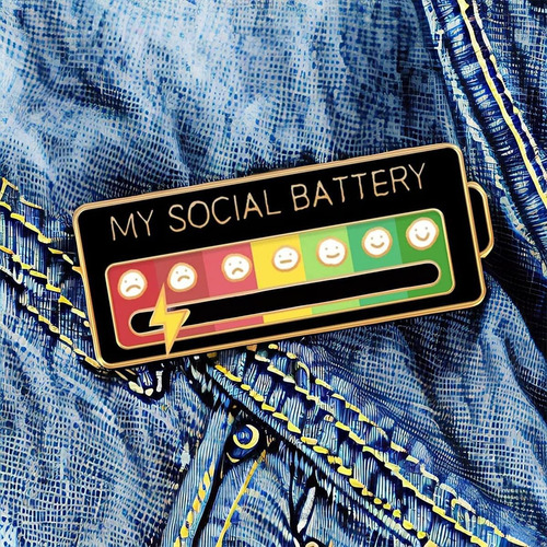 Mi Pin Interactivo De Batería Social (negro+blanco) 2023
