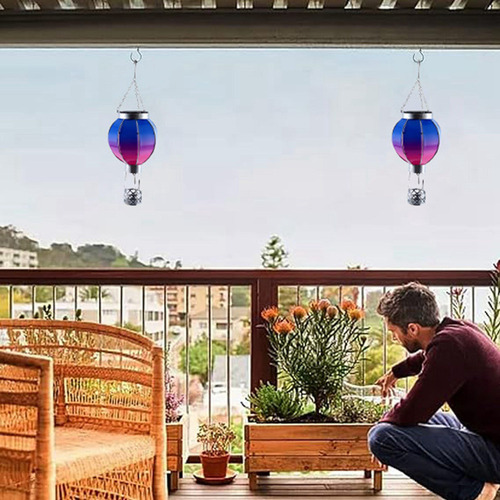 Ju1 Linterna Solar De Globo Aerostático Con Luz De Llama