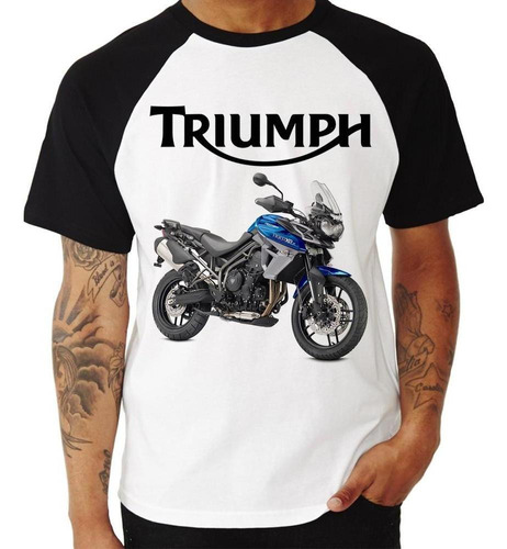 Camiseta Raglan Moto Triumph Tiger 800 Xrx Low 2017