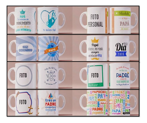 30 Diseños Plantillas Tazas Día Del Padre Papá C/frases D1