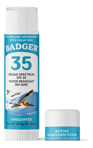Protector Solar En Barra Badger Face Spf 35 19 Ml 97% Orgáni