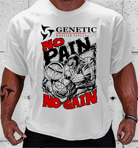 Remera Genetic White No Pain No Gain Algodon Entrenamiento 