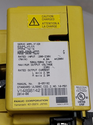 Lote 9x Servo Amplificador Fanuc Svuc2-12 A06b-6090-h233 (Usado)