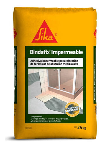 Bindafix Impermeable Sika 25kg Adhesivo Para Ceramicos