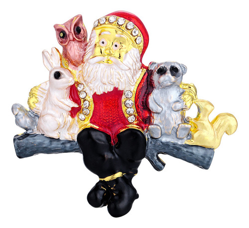 Broche Navideño Con Forma De Animal De Papá Noel Con Forma D