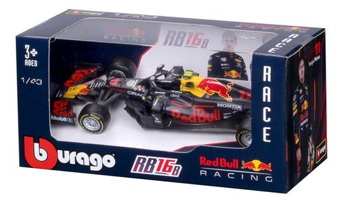 Burago 1:43 Sergio Checo Perez # 11 Red Bull Rb16b Formula 1 Azul (Usado)
