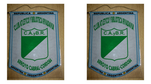 Banderin Mediano 27cm Club Rivadavia Arroyo Cabral Cordoba