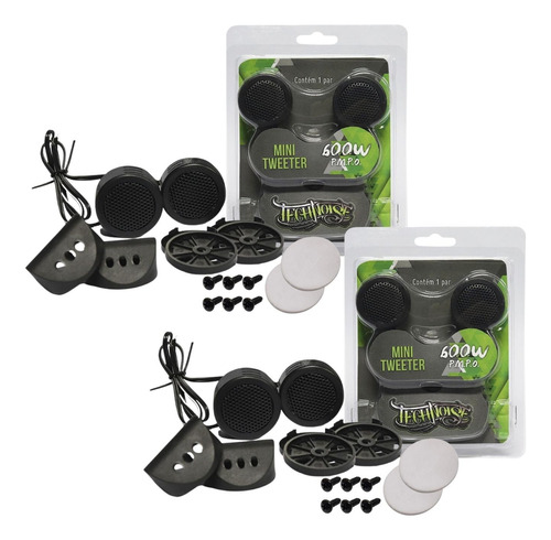 02 Pares De Mini Tweeter Universal De Coluna Painel E Porta