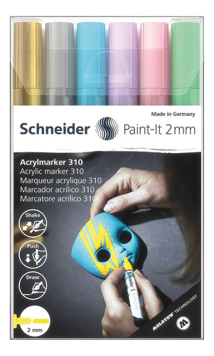 Schneider Paint-it 310 Marcadores Acrílicos, 2 Mm, Cartera,