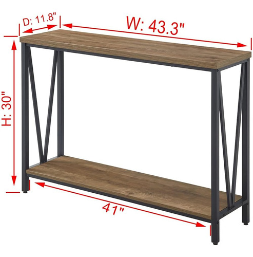 Foluban Mesa Consola Sofá Rústico, Mesa De Pasillo De Entrad