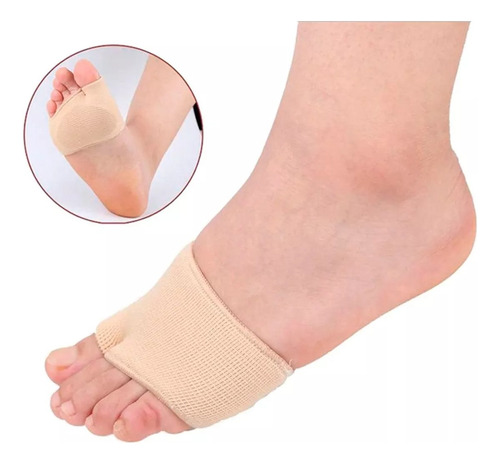 Almohadillas Metatarsianas Para Juanetes 1 Par Medio Dedo Color Beige Talla G