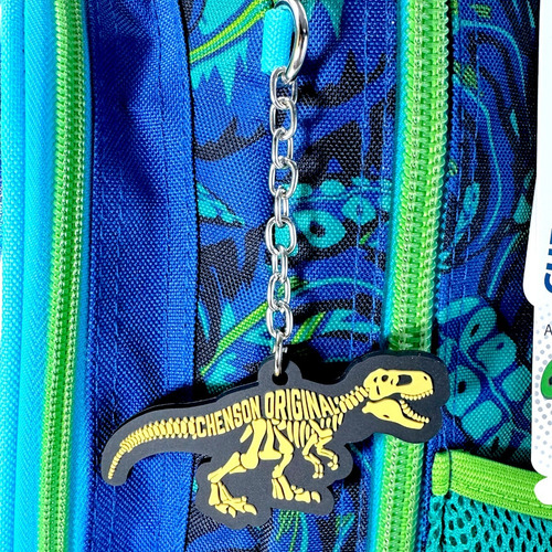 Mochila Ruedas Dinosaurios Jurassic T-rex Chenson Original Azul Dinosaurios
