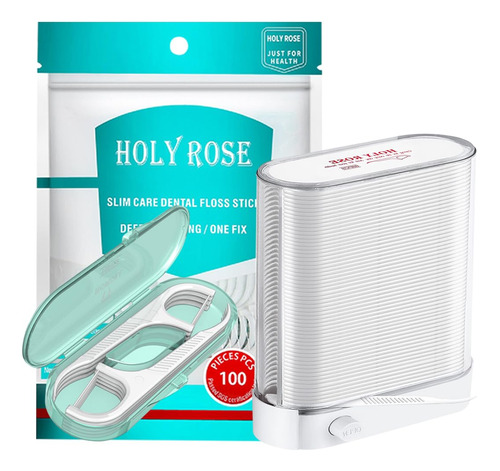 Holy Rose - Dispensador De Hilo Dental Blanco. 188 Unidades,
