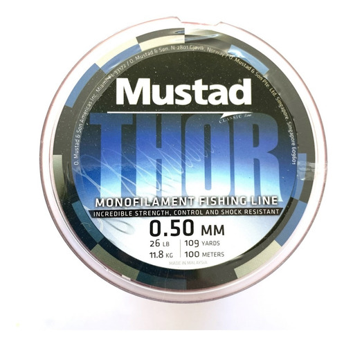 Nylon De Pesca Mustad Thor 0,50mm X 100 Metros