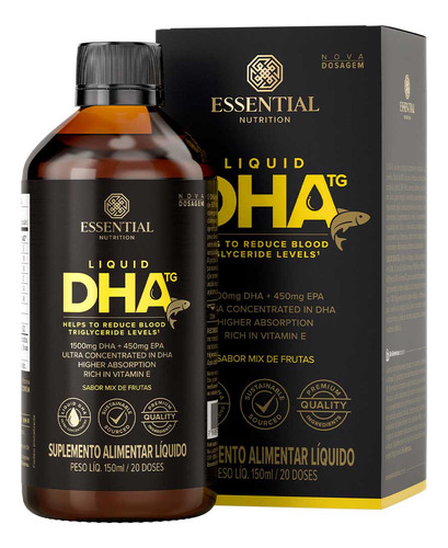 Suplemento em líquido Essential Nutrition  DHA Liquid dha DHA Liquid em garrafa de 150mL