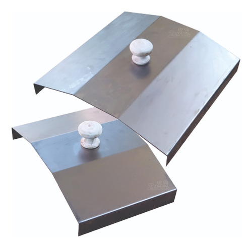 2 Tapas Aluminio Para Plancha Chivitera 50x30 Cm C/ Tirador